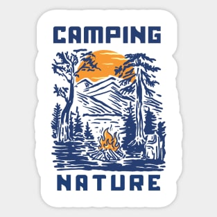 Camping on Nature Landscape Sticker